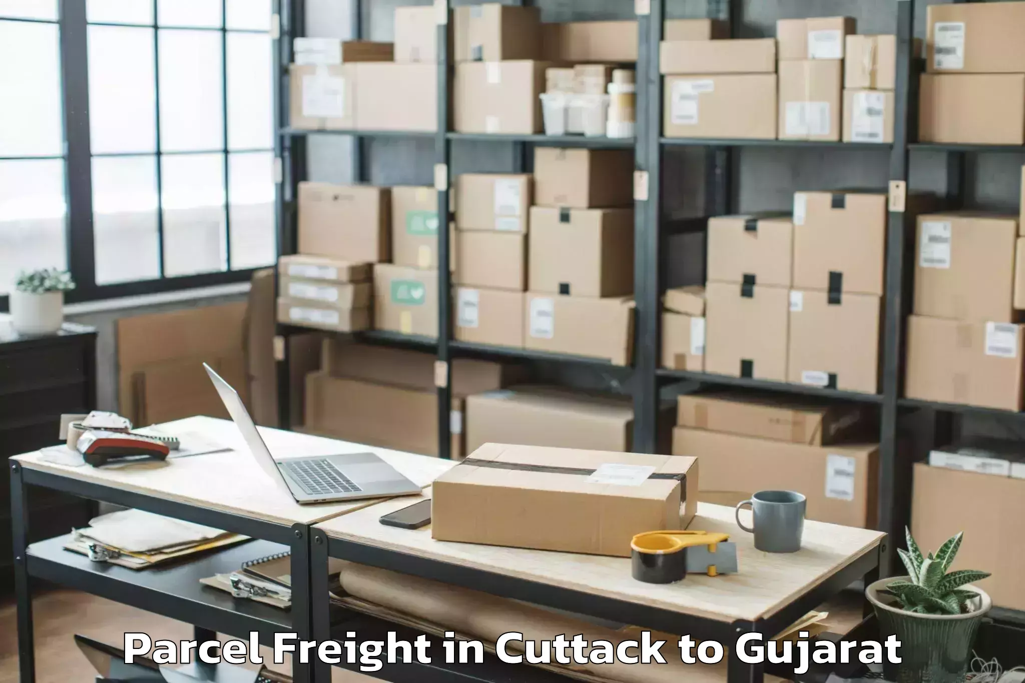 Book Cuttack to Kadi Sarva Vishwavidyalaya Gan Parcel Freight Online